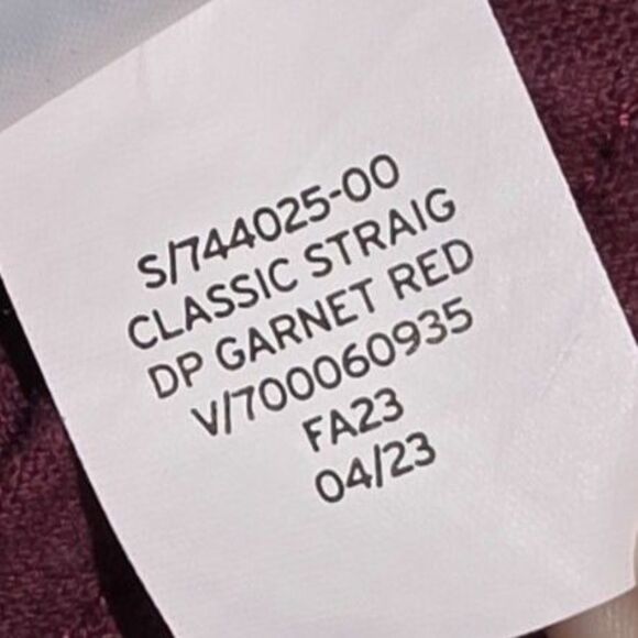 GAP Classic Straight Maroon Corduroy Size 0/25 - Picture 5 of 7
